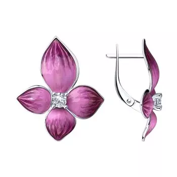 Серьги из серебря Фиалки 94023786
