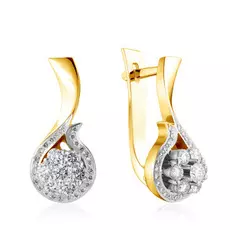 Серьги из желтого золота с бриллиантами 02С077-01