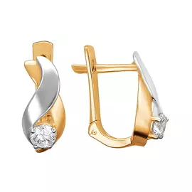 Серьги с английским замком из золота Э2972-01С1112306Р