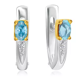 Серьги из золота с бриллиантами и топазами 3В20116-015