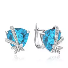 Серьги из золота с топазами и бриллиантами 95С621690