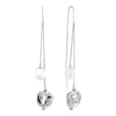 Серьги-продевки из серебра RB-E337-2-X-W-PN-X-W