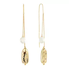 Серьги-продевки из серебра RB-E361-2-X-L-PN-X-W