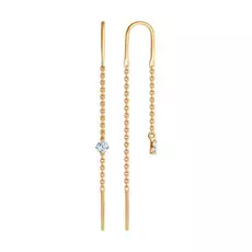 Серьги-продевки из золота 028026