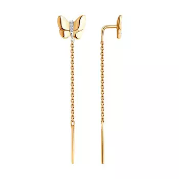 Серьги-продевки из золота 1021458