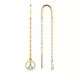 Серьги-продевки из золота 51-123-00729-1