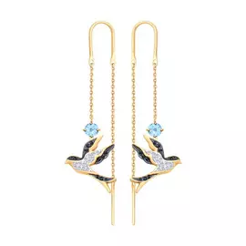 Серьги-продевки из золота 725424