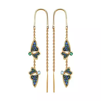 Серьги-продевки из золота 726062