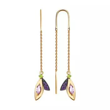 Серьги-продевки из золота 726870