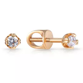 Серьги-пусеты из золота с фианитом 16111645000