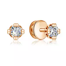 Серьги-пусеты из золота с фианитом 16111645000