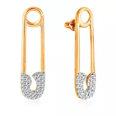 Серьги-пусеты с фианитами золотые 026957