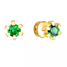 Серьги-пусеты с изумрудом из золота 56119687000