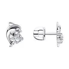 Серьги-пуссеты детские из серебра 94020107