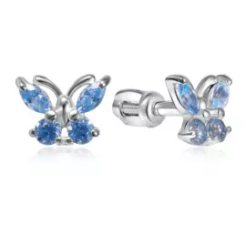 Серьги-пуссеты детские из серебра 94020536