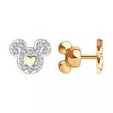 Серьги-пуссеты детские из золота 029143