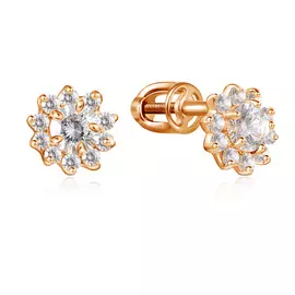 Серьги-пуссеты детские из золота 05-0096