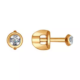 Серьги-пуссеты детские из золота 1021007