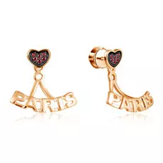 Серьги-пуссеты из красного золота с фианитами Paris Д0268-8-020007