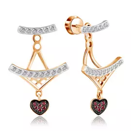 Джекеты из красного золота с фианитами Свидание в Париже Д0268-8-020004