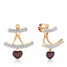 Джекеты из красного золота с фианитами Свидание в Париже Д0268-8-020005