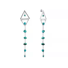 Серьги-пуссеты из серебра 15586TRH_SR_TQ_WG