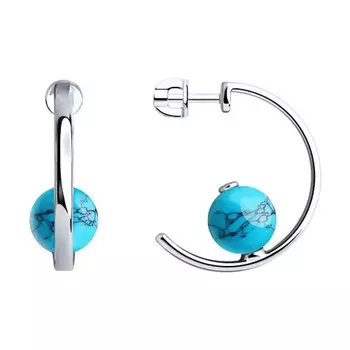 Серьги-пуссеты из серебра 83020068