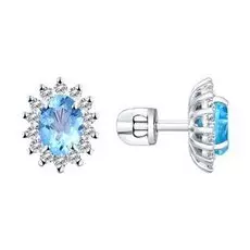 Серьги-пуссеты из серебра 92021168