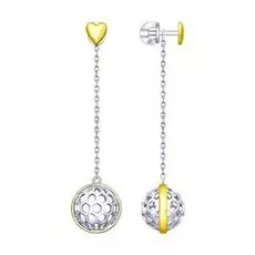 Серьги-пуссеты из серебра 94022866