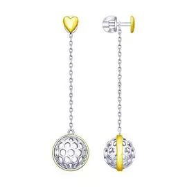 Серьги-пуссеты из серебра 94022866