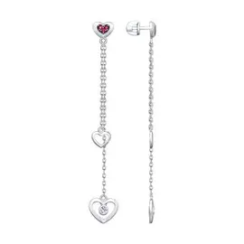 Серьги-пуссеты из серебра 94023096