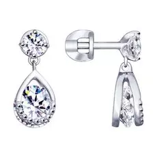 Серьги-пуссеты из серебра 94023189