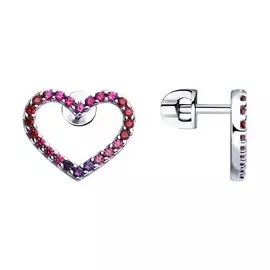 Серьги-пуссеты из серебра 94023364