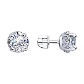 Серьги-пуссеты из серебра 94023408