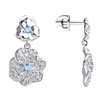 Серьги-пуссеты из серебра 94023529