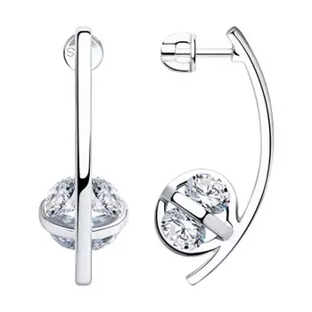 Серьги-пуссеты из серебра 94023602