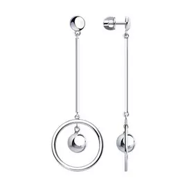 Серьги-пуссеты из серебра 94023609