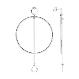 Серьги-пуссеты из серебра 94023705