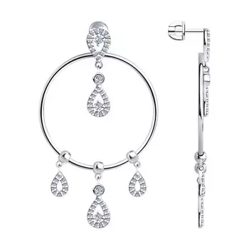 Серьги-пуссеты из серебра 94023799