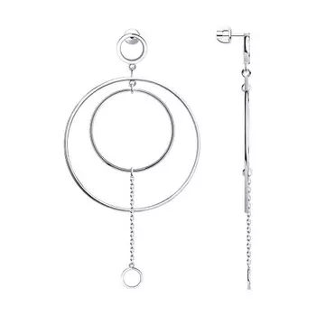 Серьги-пуссеты из серебра 94023869