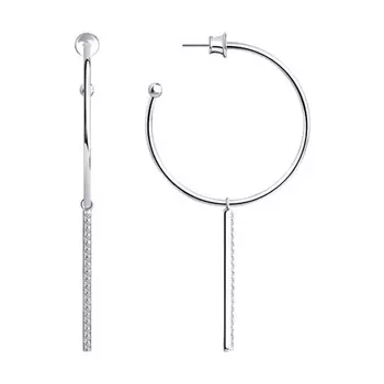 Серьги-пуссеты из серебра 94023875