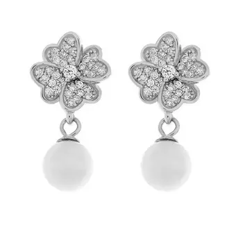 Серьги-пуссеты из серебра PI-E01383-X-W-PS-X-W