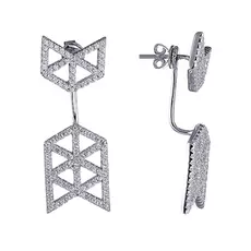 Серьги-пуссеты из серебра WSE24095-BY_001_WG