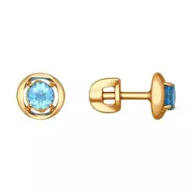 Серьги-пуссеты из золота 724596