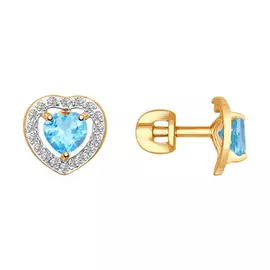 Серьги-пуссеты из золота 725289