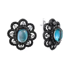 Серьги-пуссеты из золота AAS-2987E_SR_DB_AQ_LT_BW