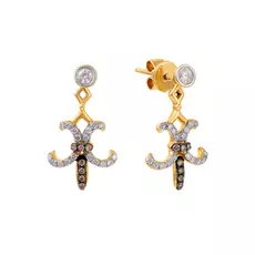 Серьги-пуссеты из золота AAS-3799E-1_SR_DN_YG