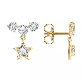 Серьги-пусеты из золота Д0268-029321