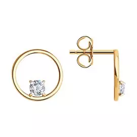 Серьги-пусеты из золота Д0268-51-122-00977-1