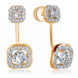 Серьги-пуссеты из золота с фианитами R6111683000